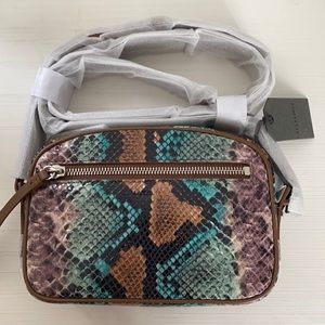 ALLSAINTS leather snake print crossbody bag